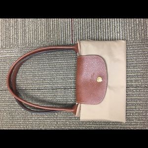 Authentic Longchamp small lepliage long straps
